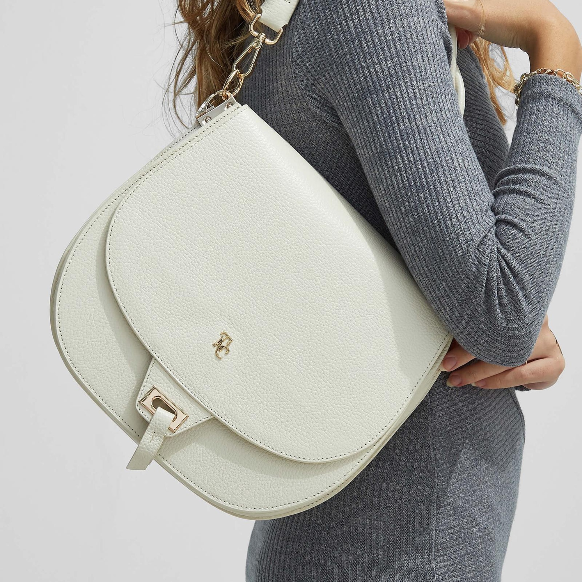 Tamer Tanca Kadın Hakiki Deri Bej Kol Çantası