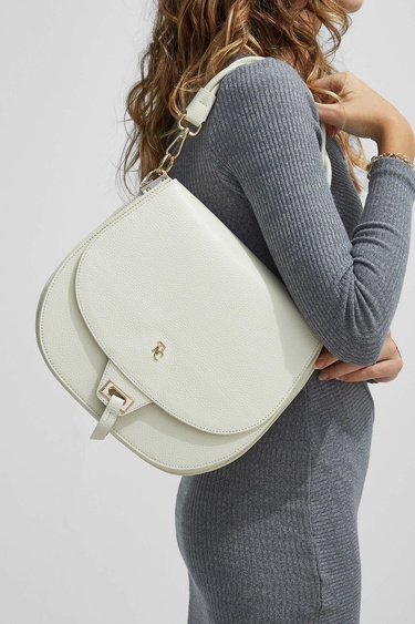  Tamer Tanca Kadın Hakiki Deri Bej Kol Çantası