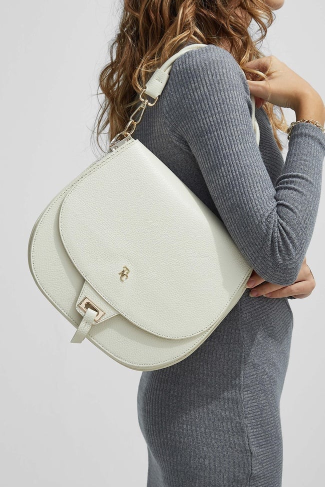  Tamer Tanca Kadın Hakiki Deri Bej Kol Çantası