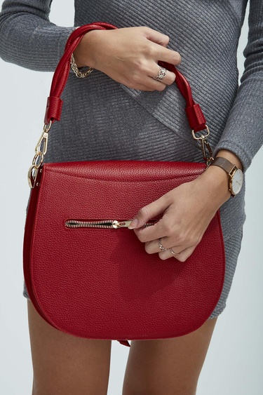  Tamer Tanca Kadın Hakiki Deri Kırmızı Kol Çantası