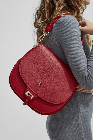  Tamer Tanca Kadın Hakiki Deri Kırmızı Kol Çantası