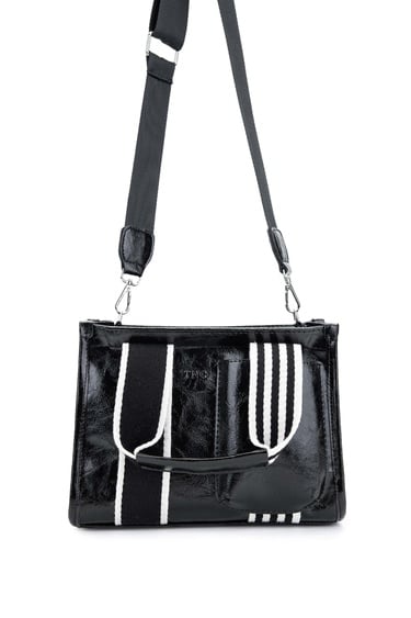  Tamer Tanca Kadın Vegan Siyah Rugan Omuz Çanta