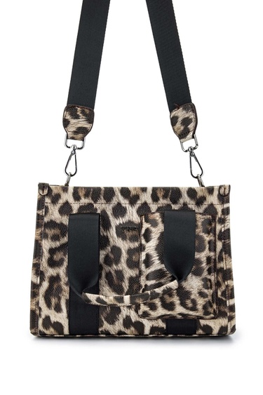  Tamer Tanca Kadın Vegan Leopar Omuz Çanta
