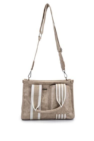  Tamer Tanca Kadın Vegan Bej Omuz Çanta