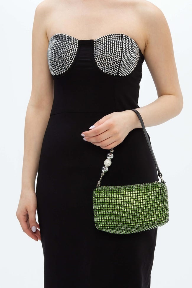  Tamer Tanca Kadın Vegan Yeşil Kol Çantası