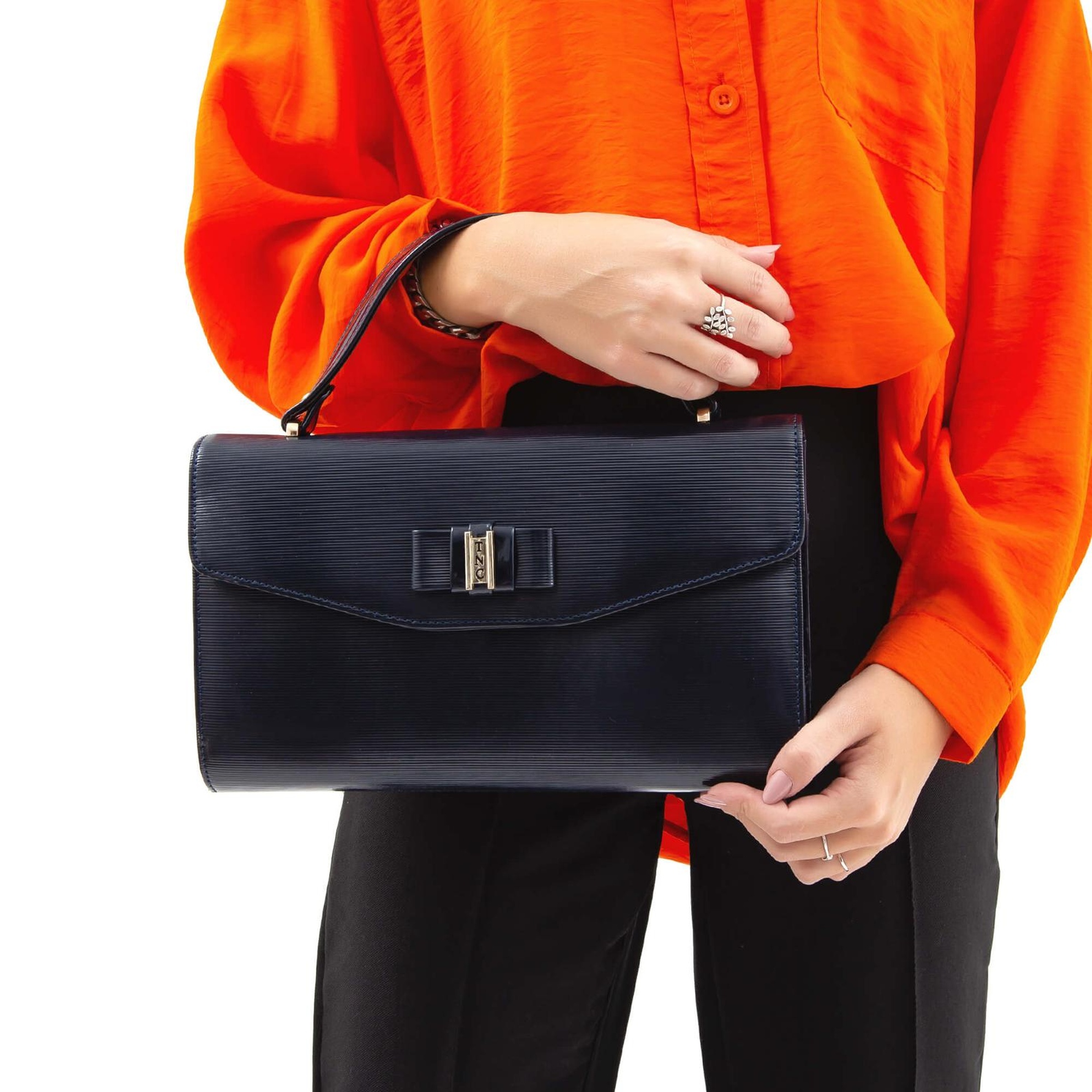 Tamer Tanca Kadın Vegan Lacivert El Çantası