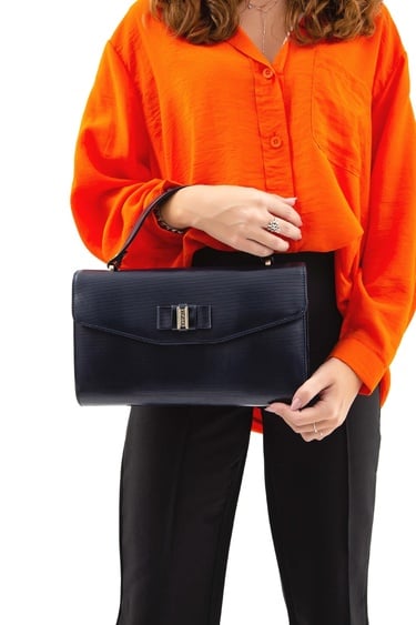  Tamer Tanca Kadın Vegan Lacivert El Çantası