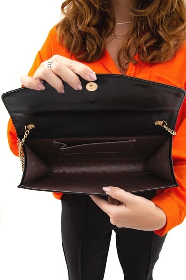  Tamer Tanca Kadın Vegan Siyah El Çantası