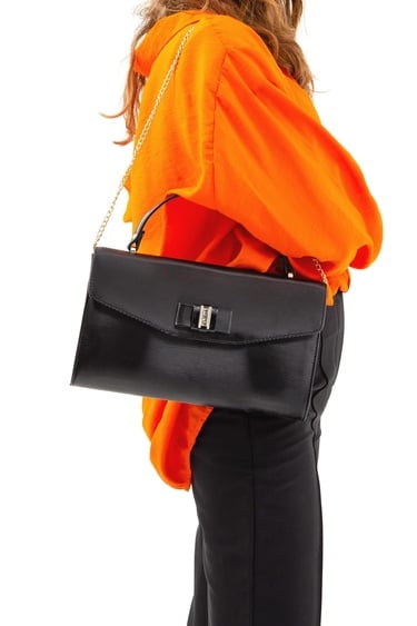  Tamer Tanca Kadın Vegan Siyah El Çantası