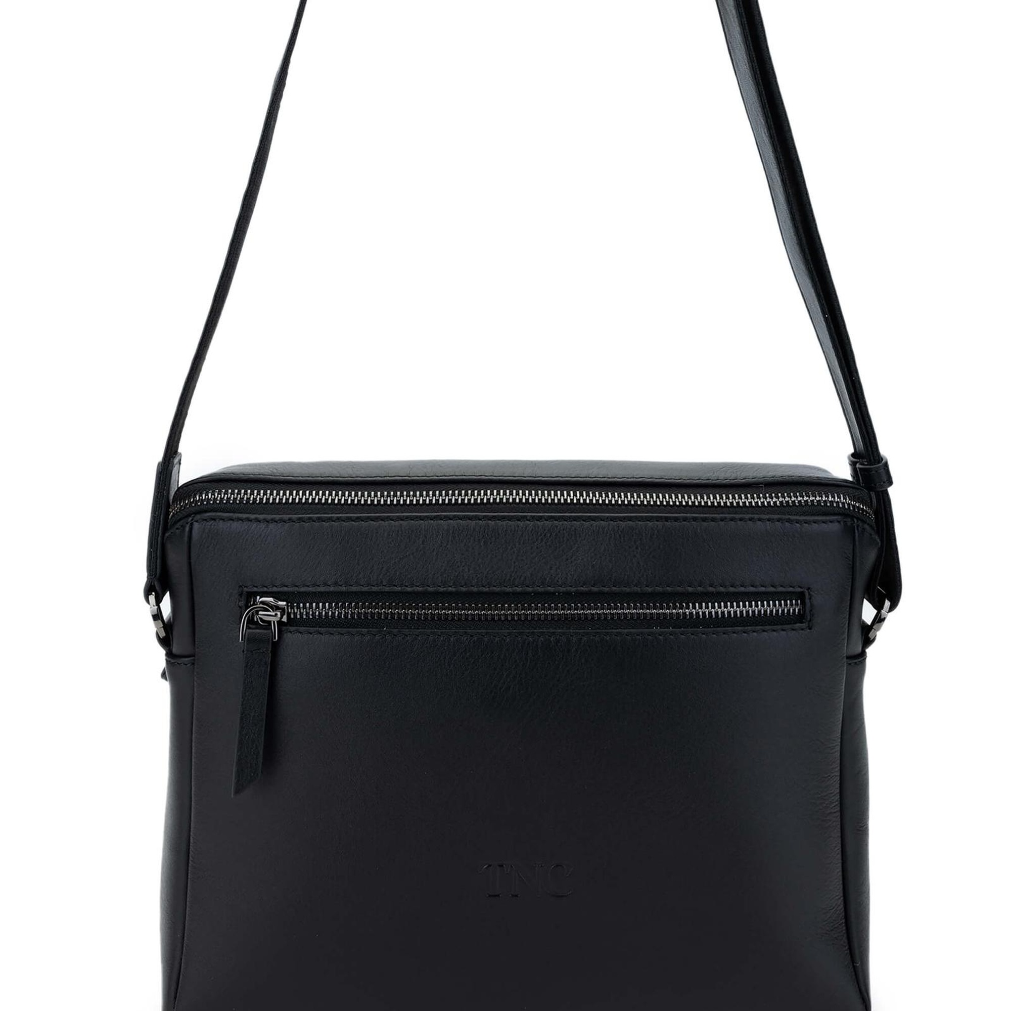 Tamer Tanca Erkek Hakiki Deri Siyah Postacı Çanta