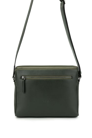  Tamer Tanca Erkek Hakiki Deri Yeşil Postacı Çanta