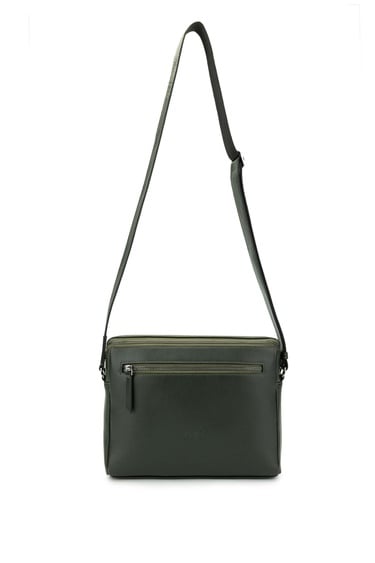  Tamer Tanca Erkek Hakiki Deri Yeşil Postacı Çanta