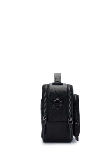  Tamer Tanca Erkek Hakiki Deri Siyah Floter Postacı Çanta