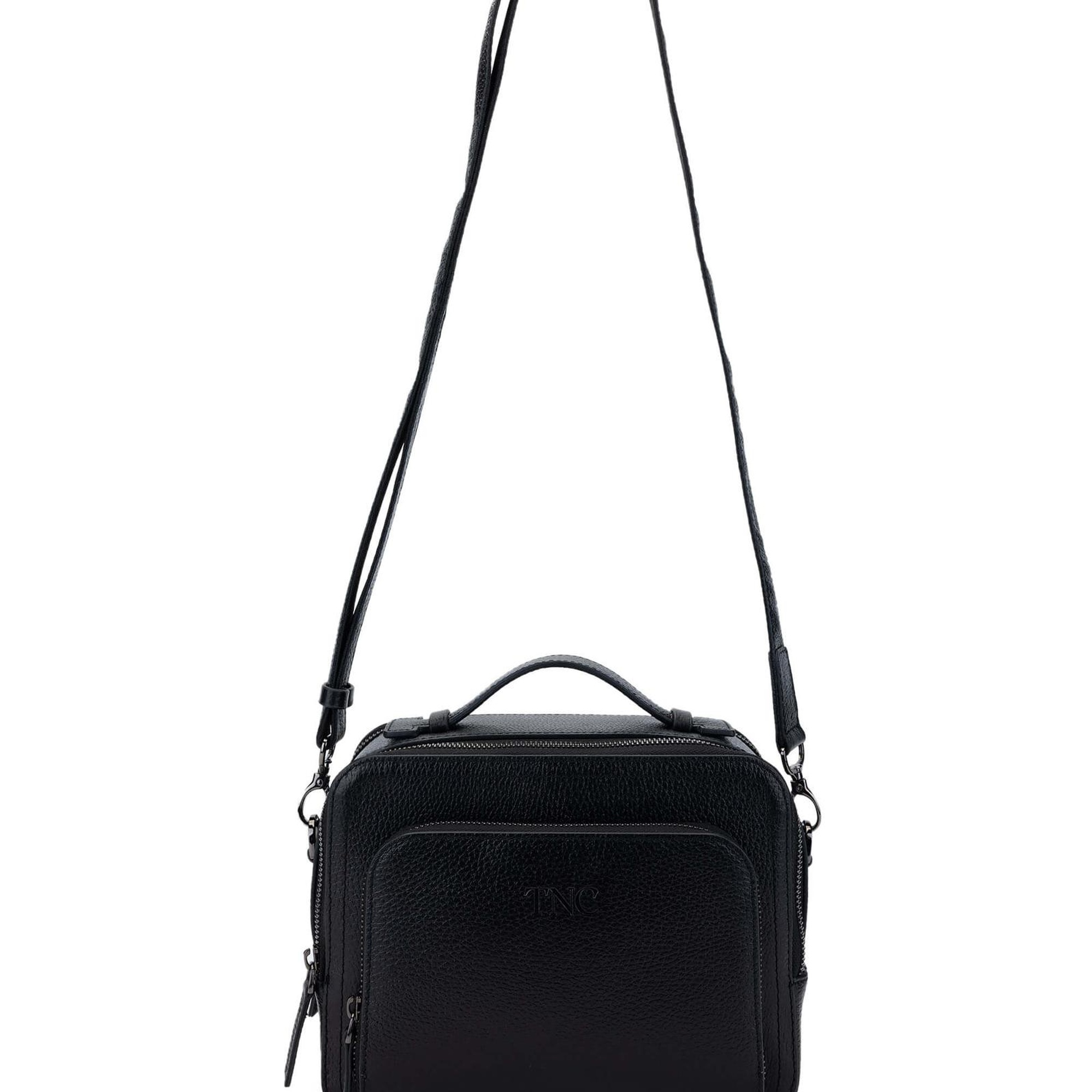 Tamer Tanca Erkek Hakiki Deri Siyah Floter Postacı Çanta