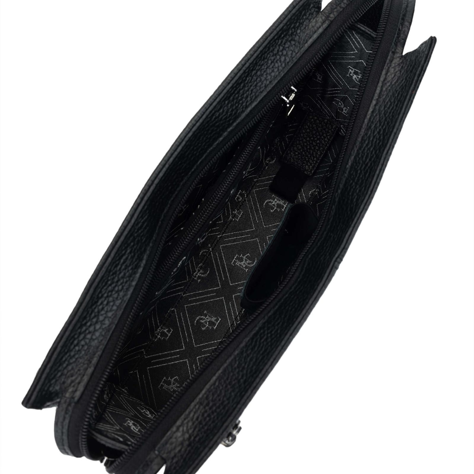 Tamer Tanca Erkek Hakiki Deri Siyah Floter El Çantası