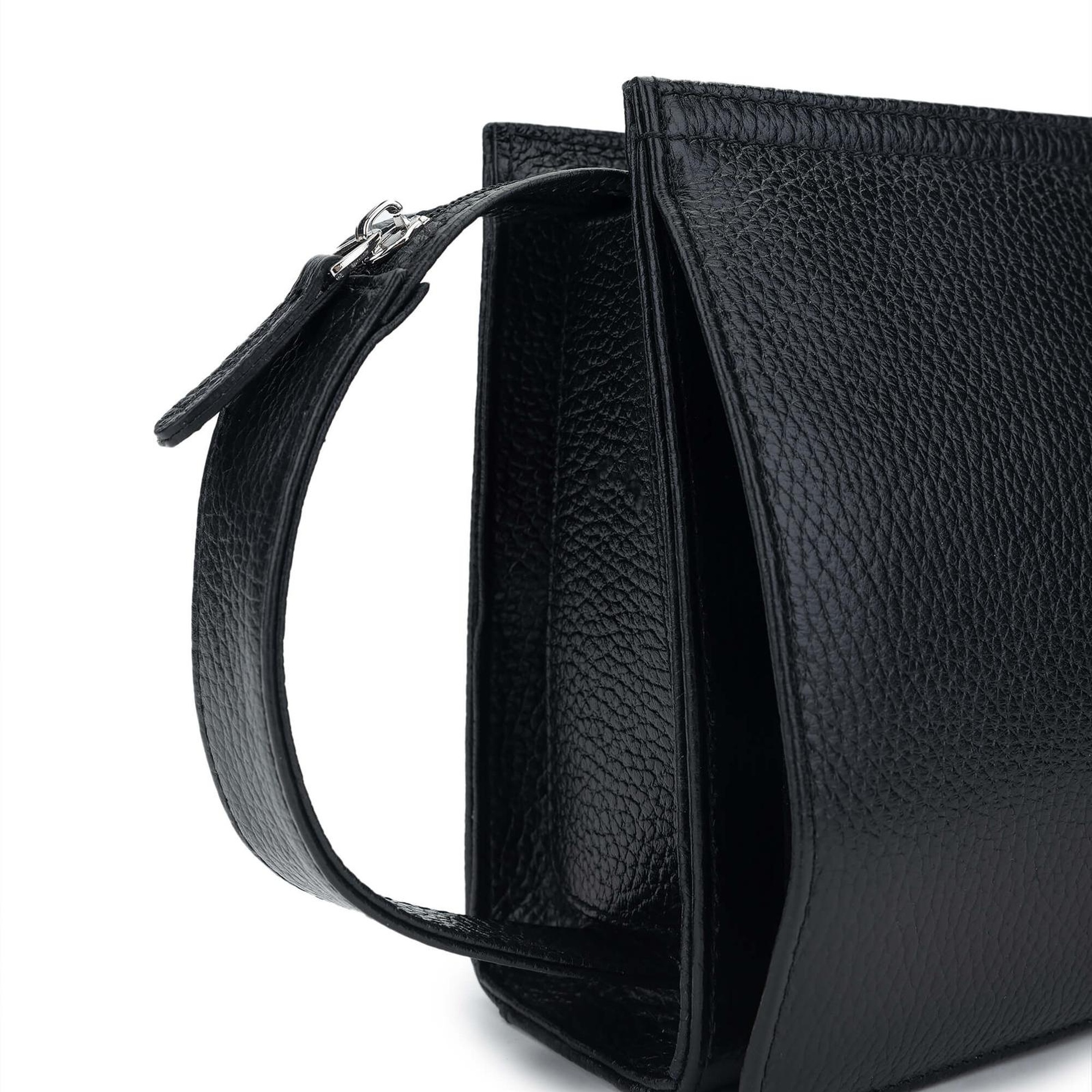 Tamer Tanca Erkek Hakiki Deri Siyah Floter El Çantası