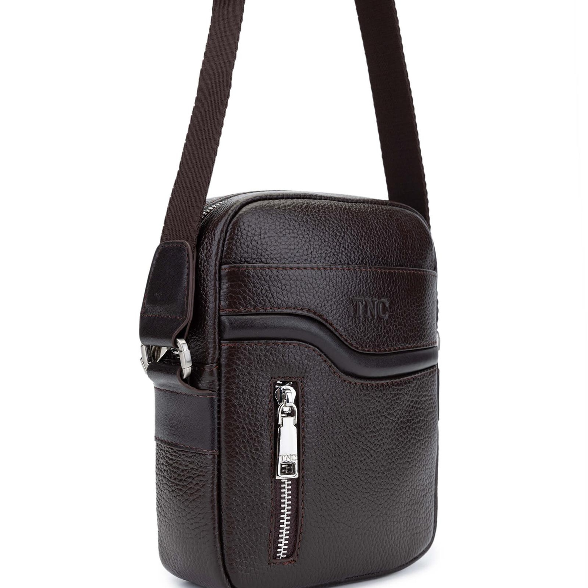 Tamer Tanca Erkek Hakiki Deri Kahverengi Postacı Çanta