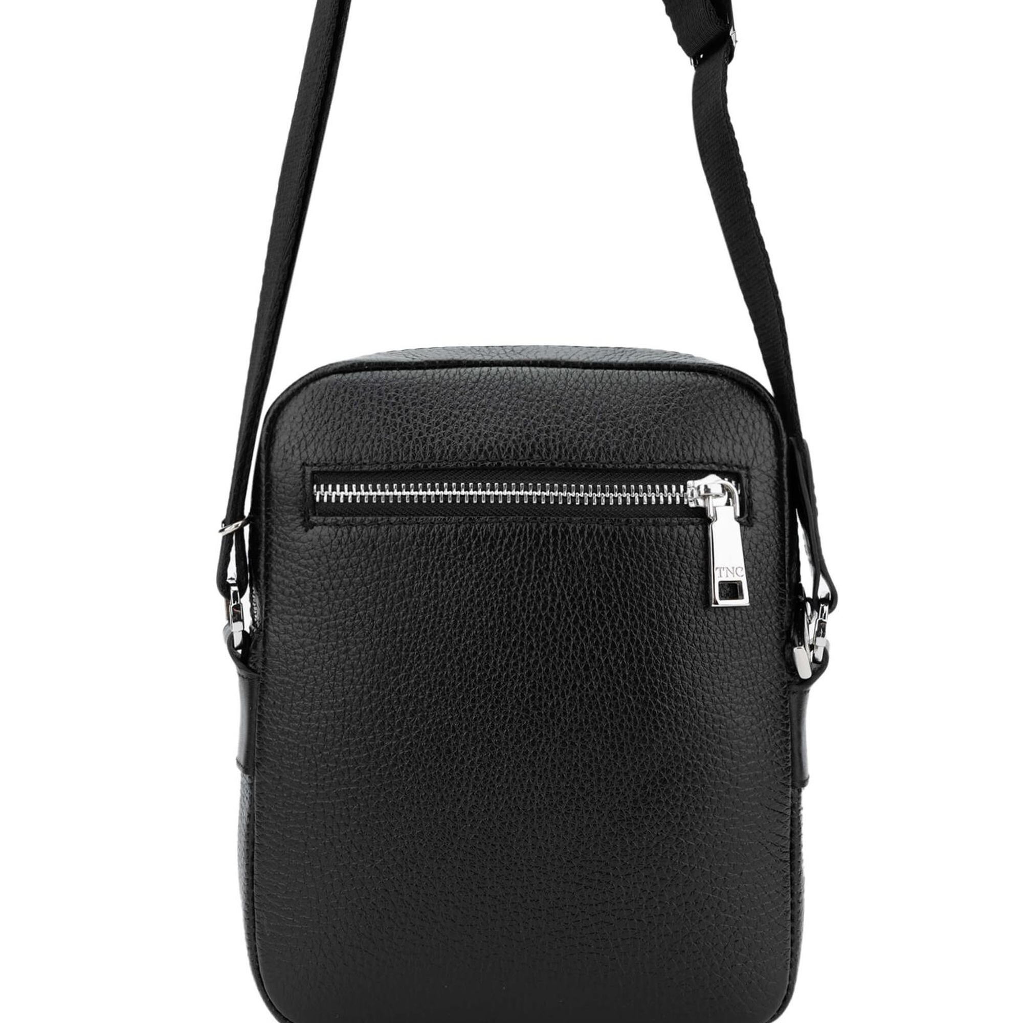 Tamer Tanca Erkek Hakiki Deri Siyah Floter Postacı Çanta