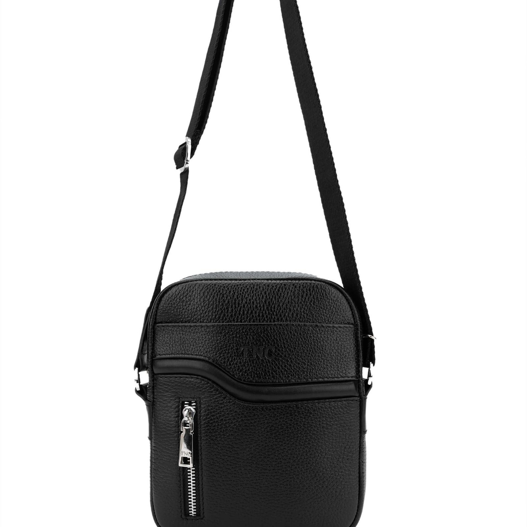 Tamer Tanca Erkek Hakiki Deri Siyah Floter Postacı Çanta