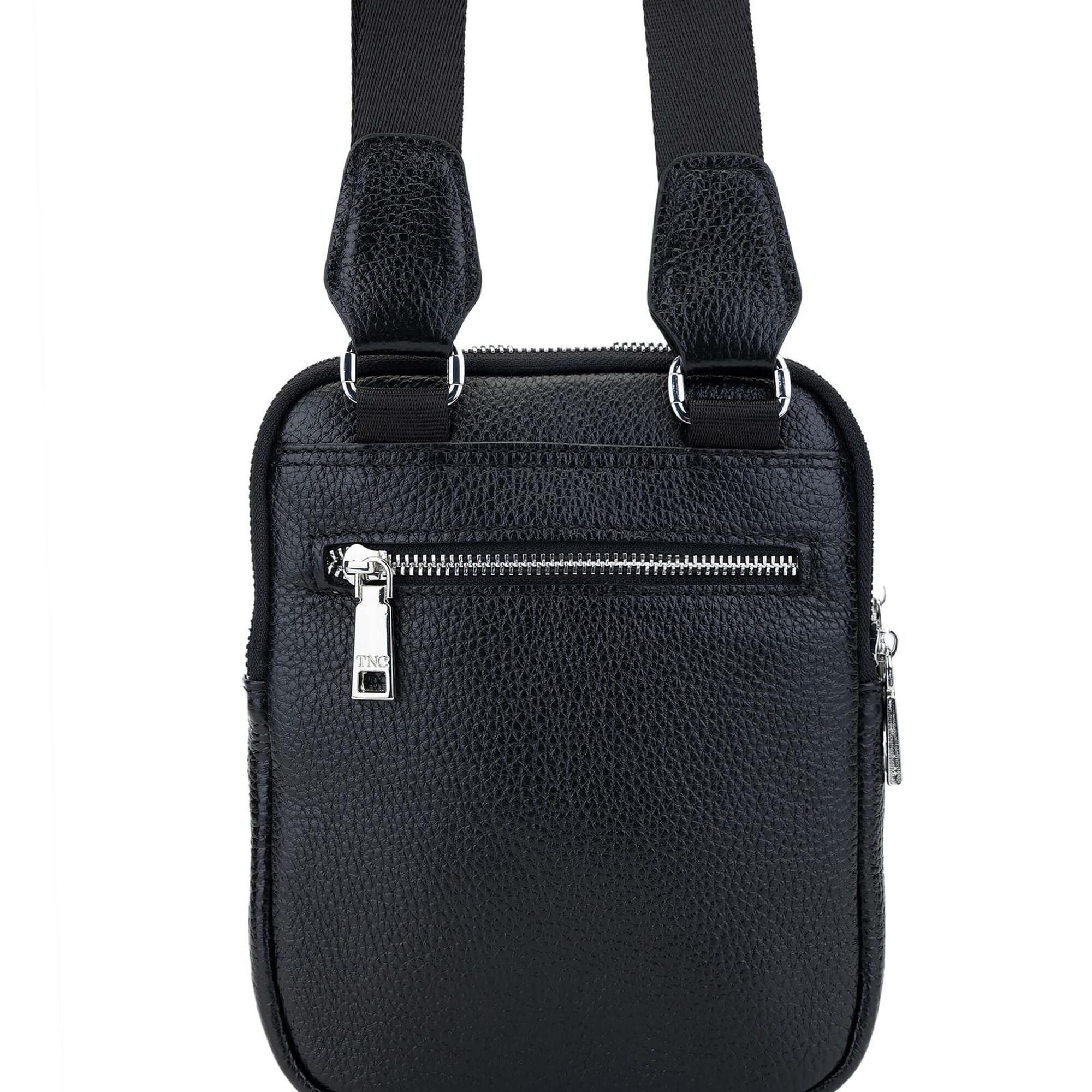 Tamer Tanca Erkek Hakiki Deri Siyah Postacı Çanta