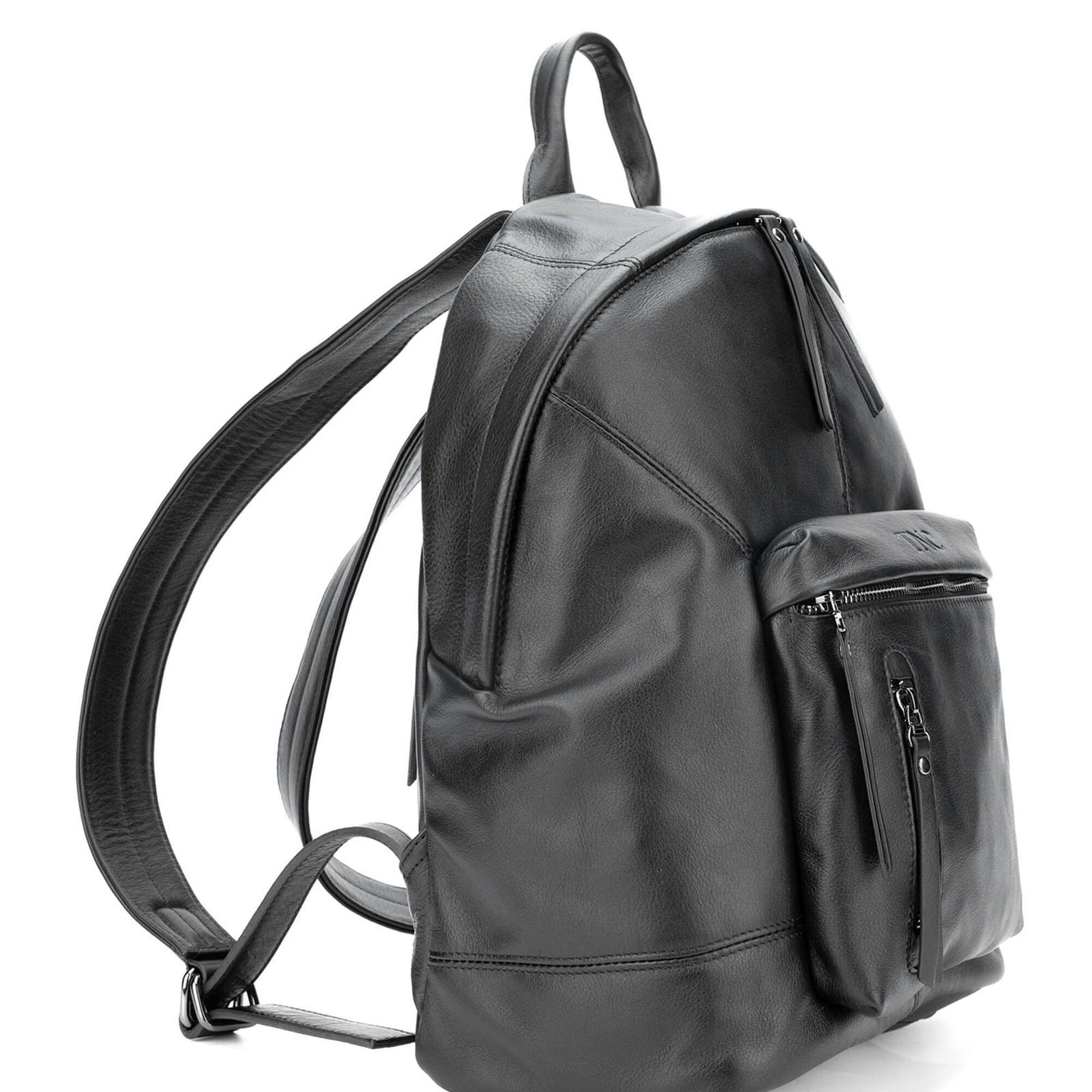 Tamer Tanca Erkek Hakiki Deri Siyah Sırt Çantası