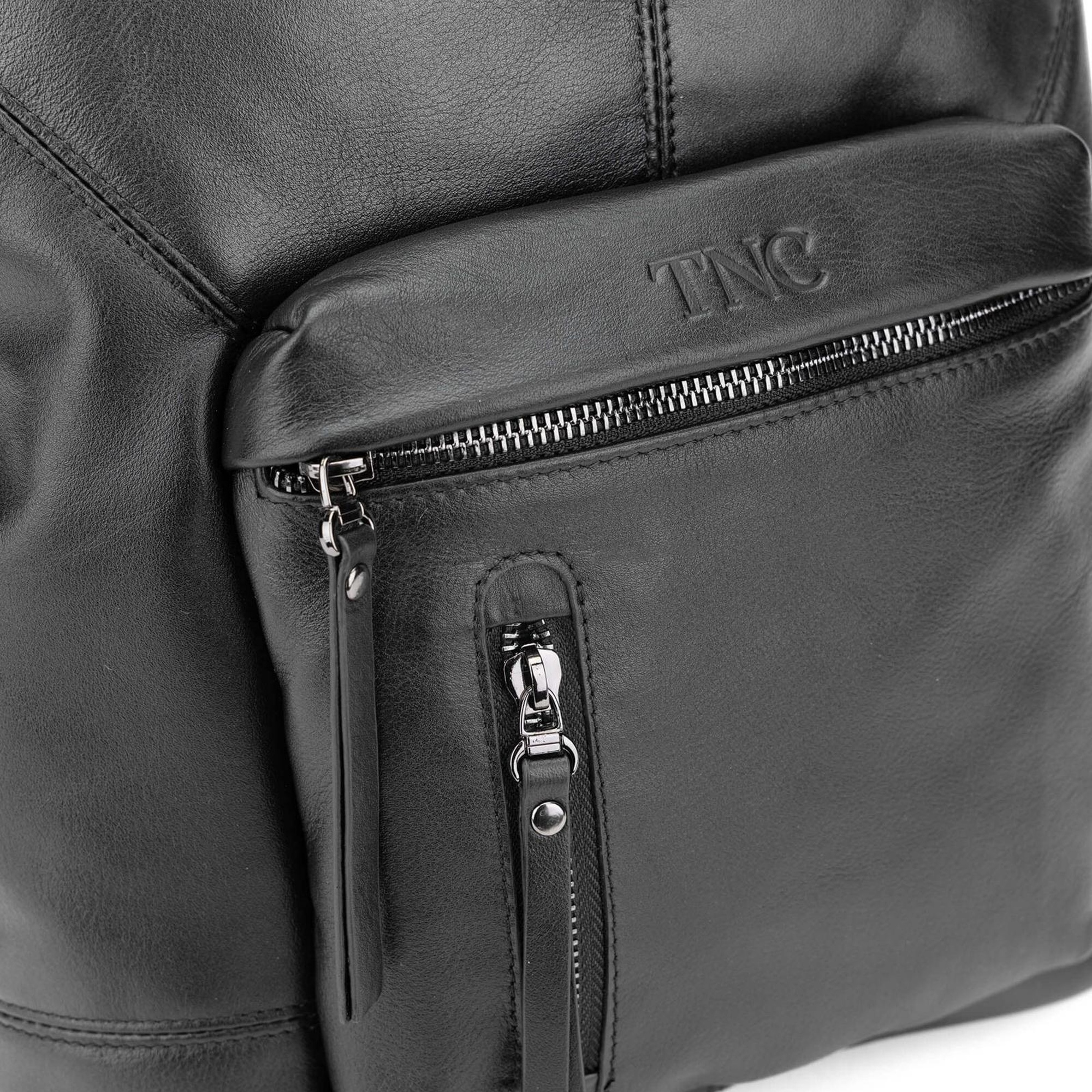 Tamer Tanca Erkek Hakiki Deri Siyah Sırt Çantası