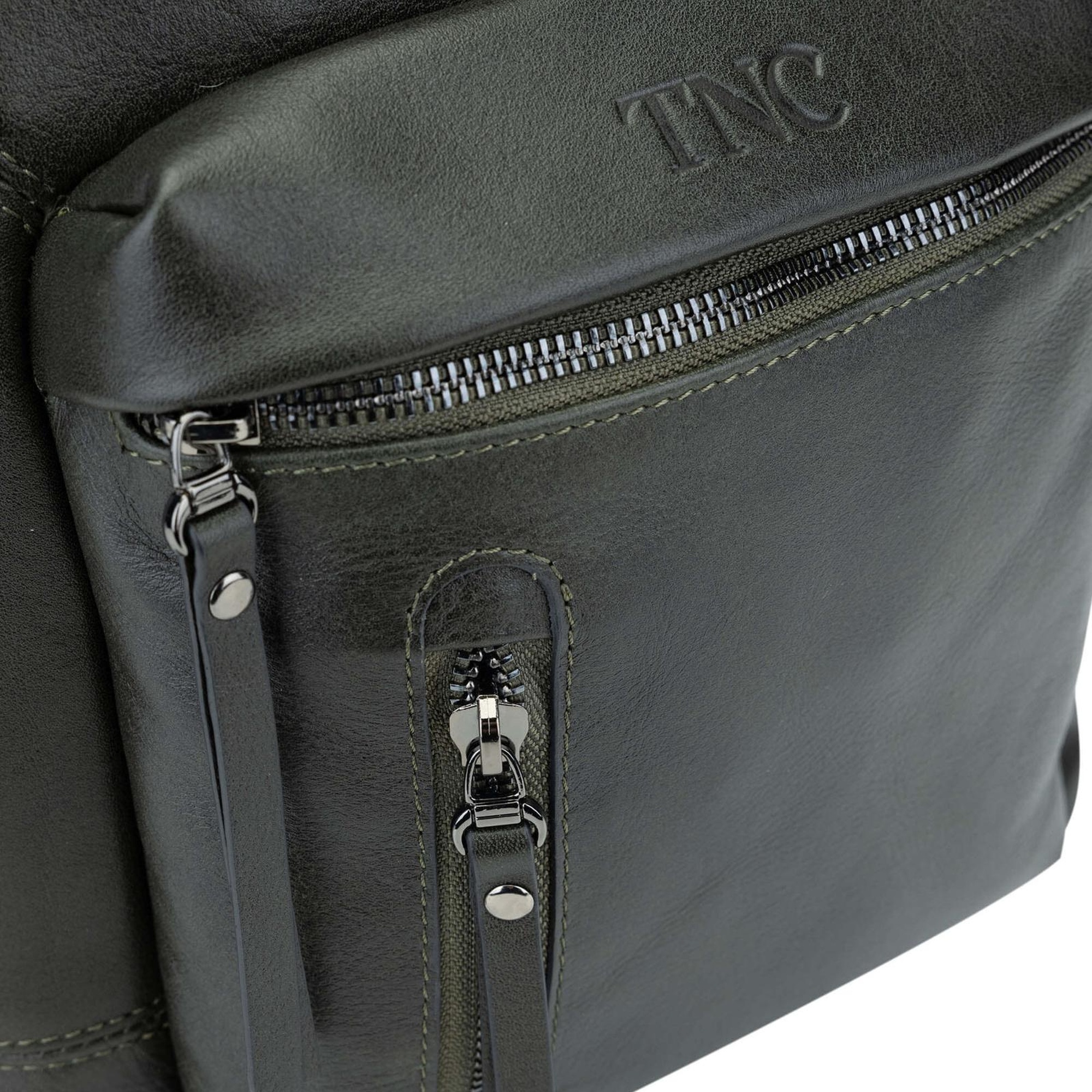 Tamer Tanca Erkek Hakiki Deri Yeşil Sırt Çantası