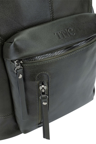  Tamer Tanca Erkek Hakiki Deri Yeşil Sırt Çantası