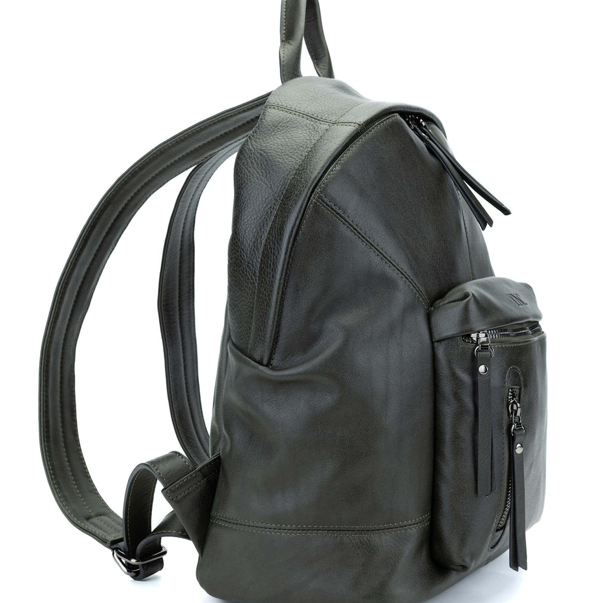 Tamer Tanca Erkek Hakiki Deri Yeşil Sırt Çantası