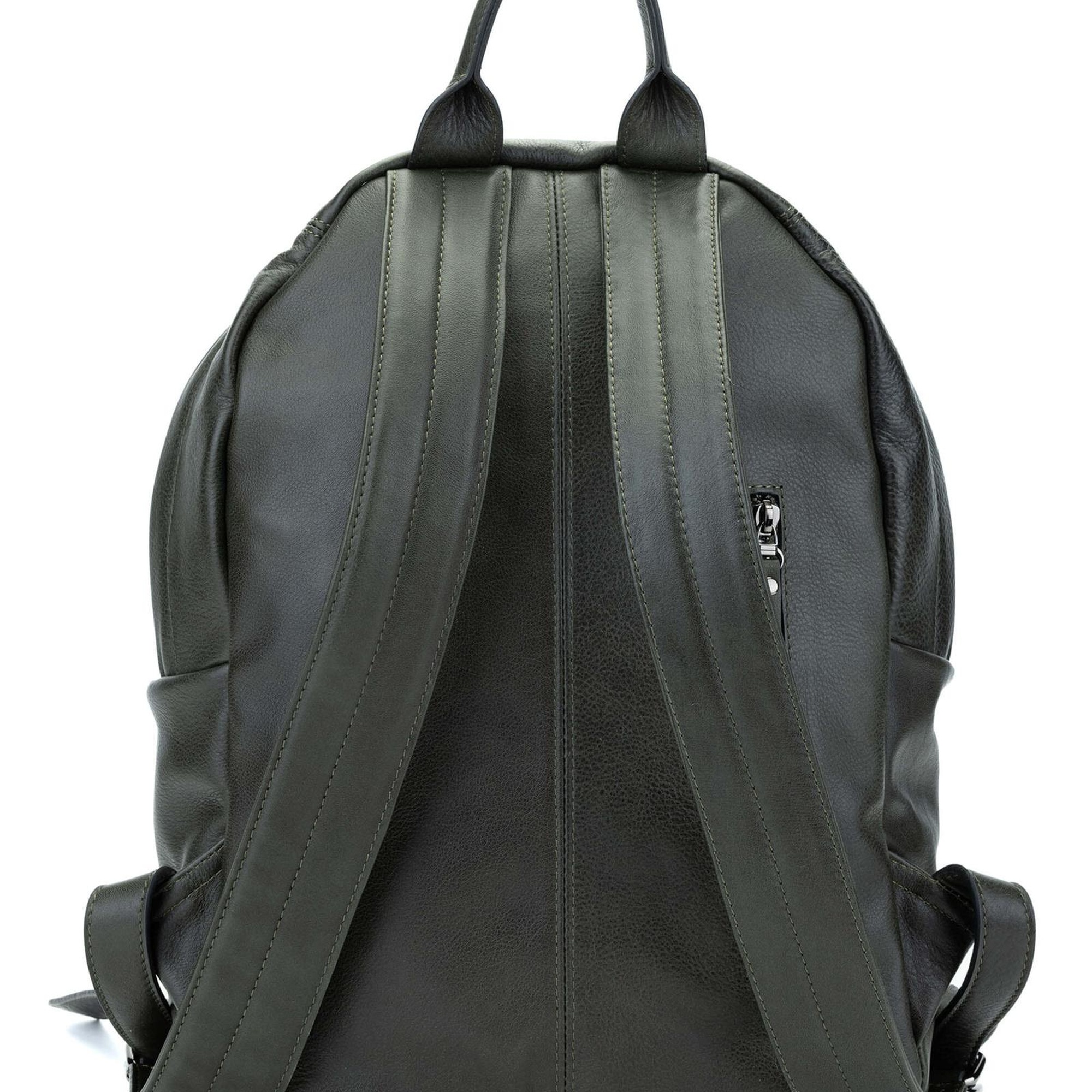 Tamer Tanca Erkek Hakiki Deri Yeşil Sırt Çantası