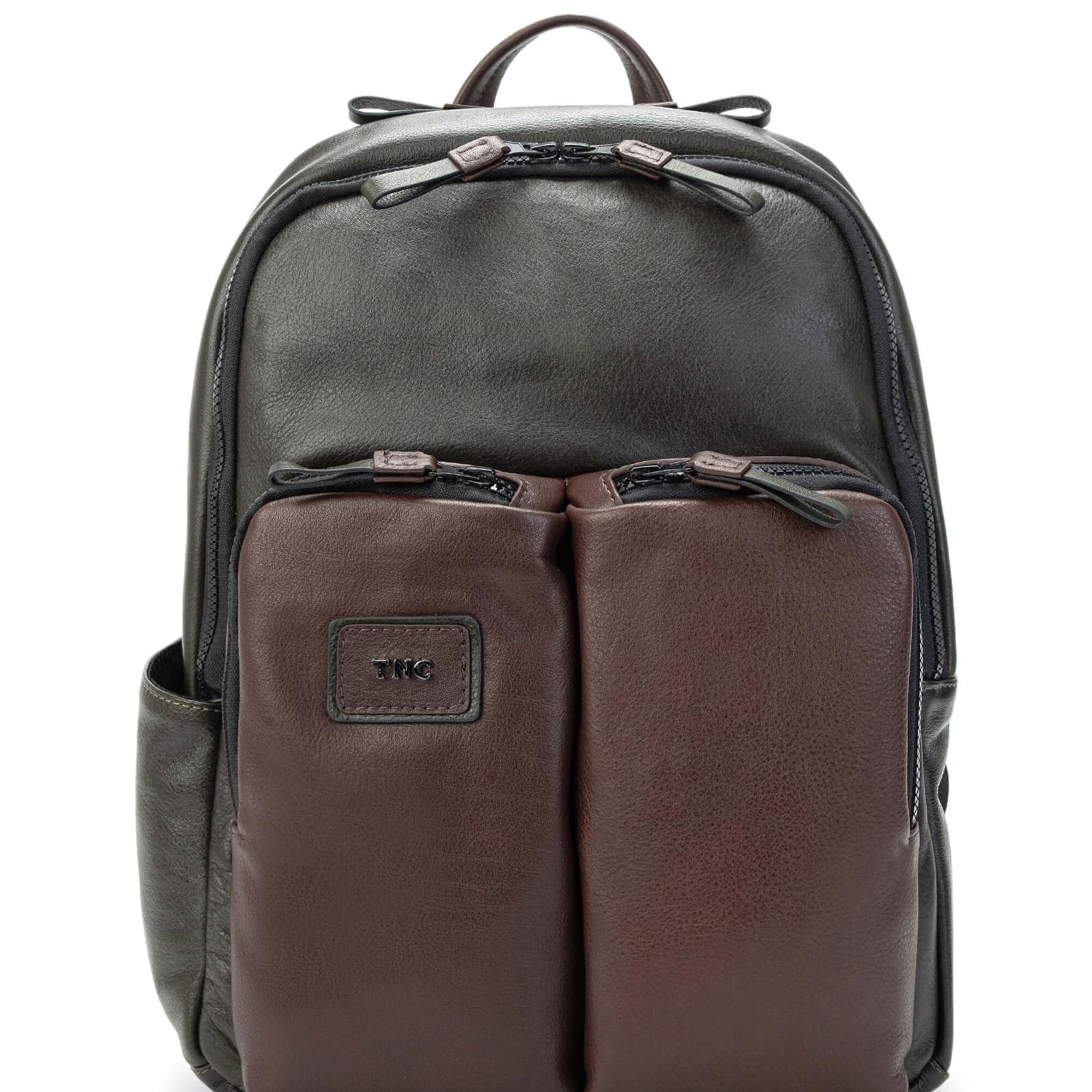 Tamer Tanca Erkek Hakiki Deri Yeşil/Kahverengi Sırt Çantası