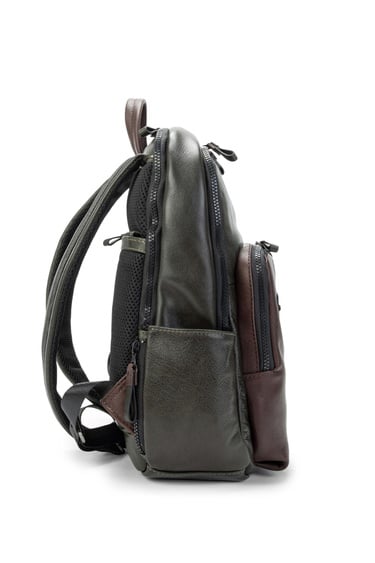  Tamer Tanca Erkek Hakiki Deri Yeşil/Kahverengi Sırt Çantası