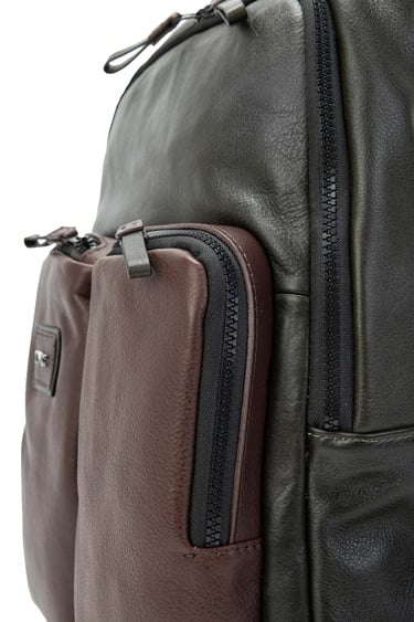  Tamer Tanca Erkek Hakiki Deri Yeşil/Kahverengi Sırt Çantası