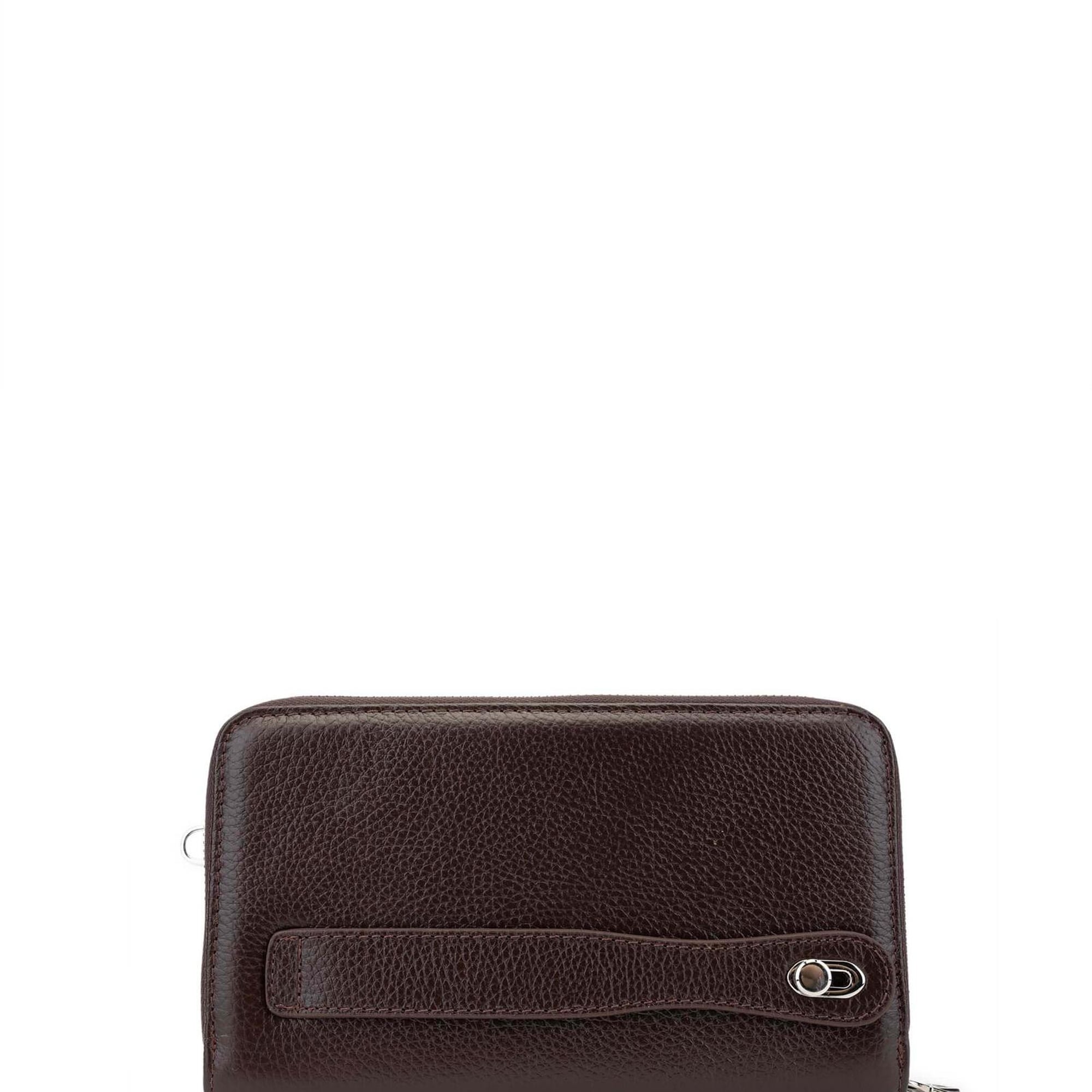 Tamer Tanca Erkek Hakiki Deri Kahverengi El Çantası