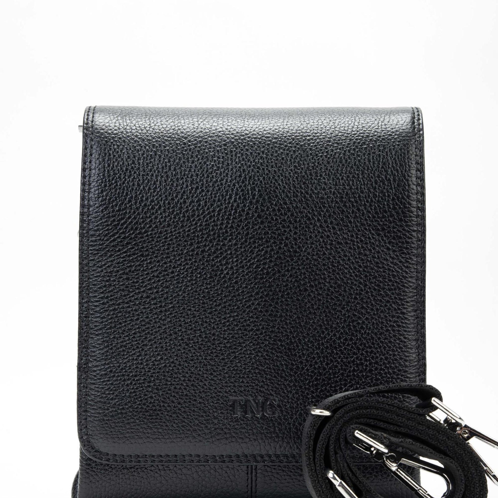 Tamer Tanca Erkek Hakiki Deri Siyah Postacı Çanta