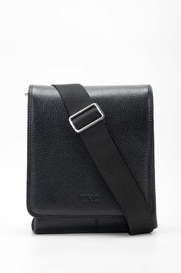  Tamer Tanca Erkek Hakiki Deri Siyah Postacı Çanta