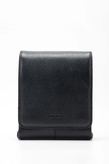  Tamer Tanca Erkek Hakiki Deri Siyah Postacı Çanta