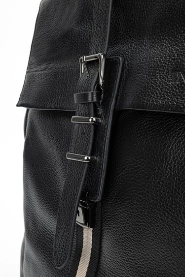  Tamer Tanca Erkek Hakiki Deri Siyah Sırt Çantası