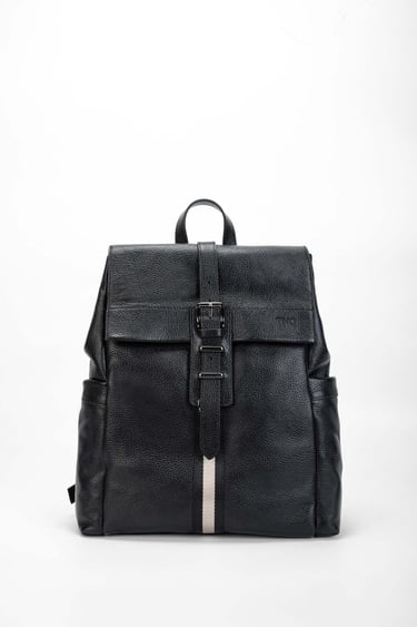  Tamer Tanca Erkek Hakiki Deri Siyah Sırt Çantası