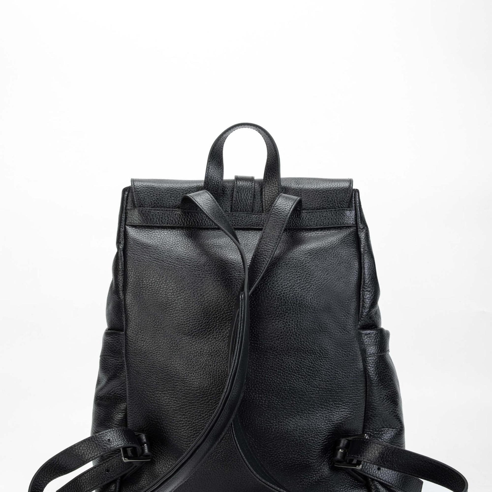 Tamer Tanca Erkek Hakiki Deri Siyah Sırt Çantası