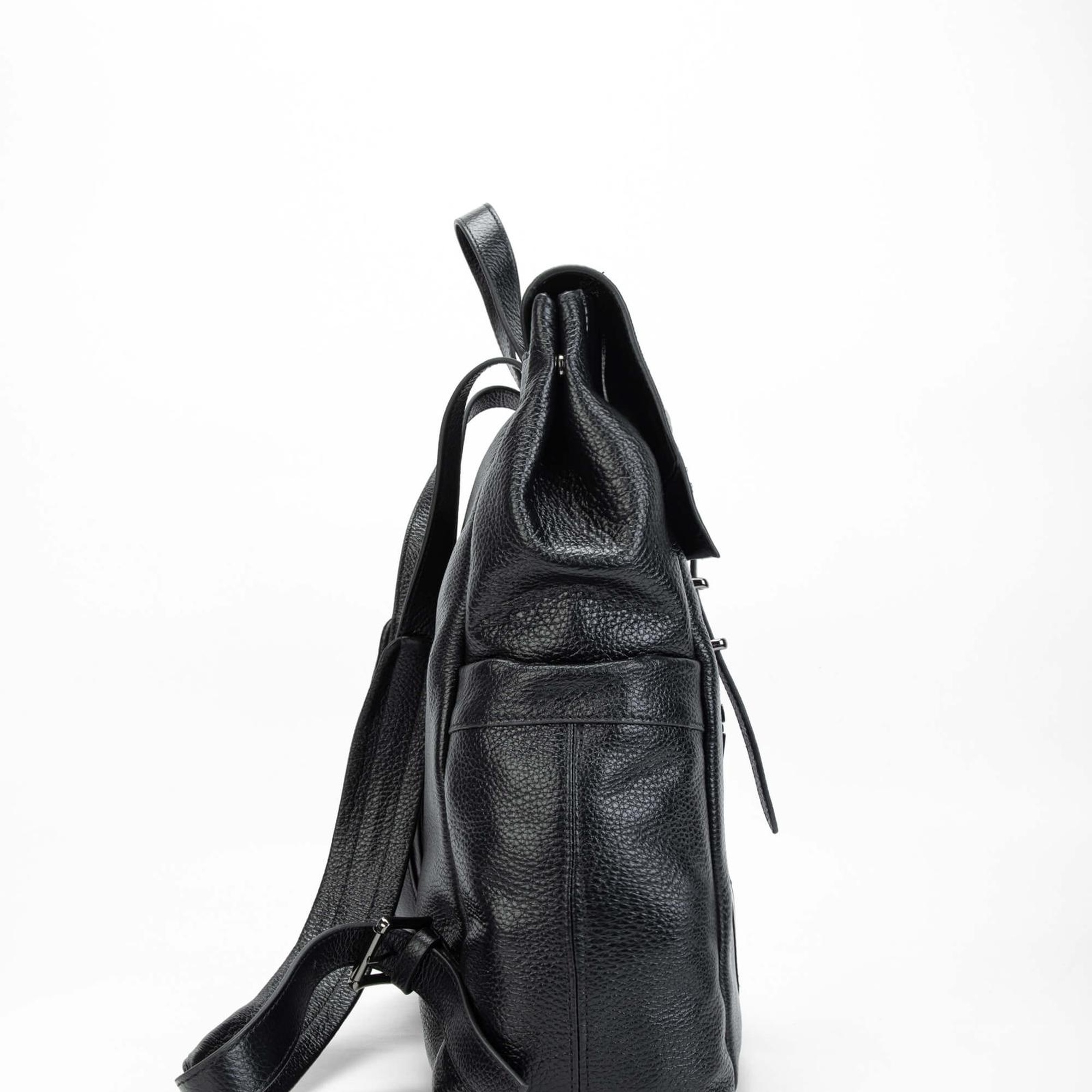 Tamer Tanca Erkek Hakiki Deri Siyah Sırt Çantası