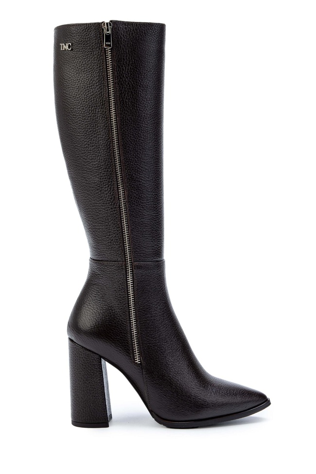  Tamer Tanca Kadın Hakiki Deri Kahverengi Floter Klasik Çizme