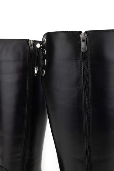  Tamer Tanca Kadın Hakiki Deri Siyah Deri Casual Çizme