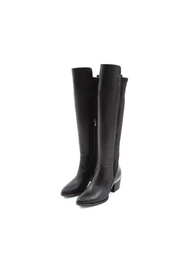  Tamer Tanca Kadın Hakiki Deri Siyah Klasik Çizme