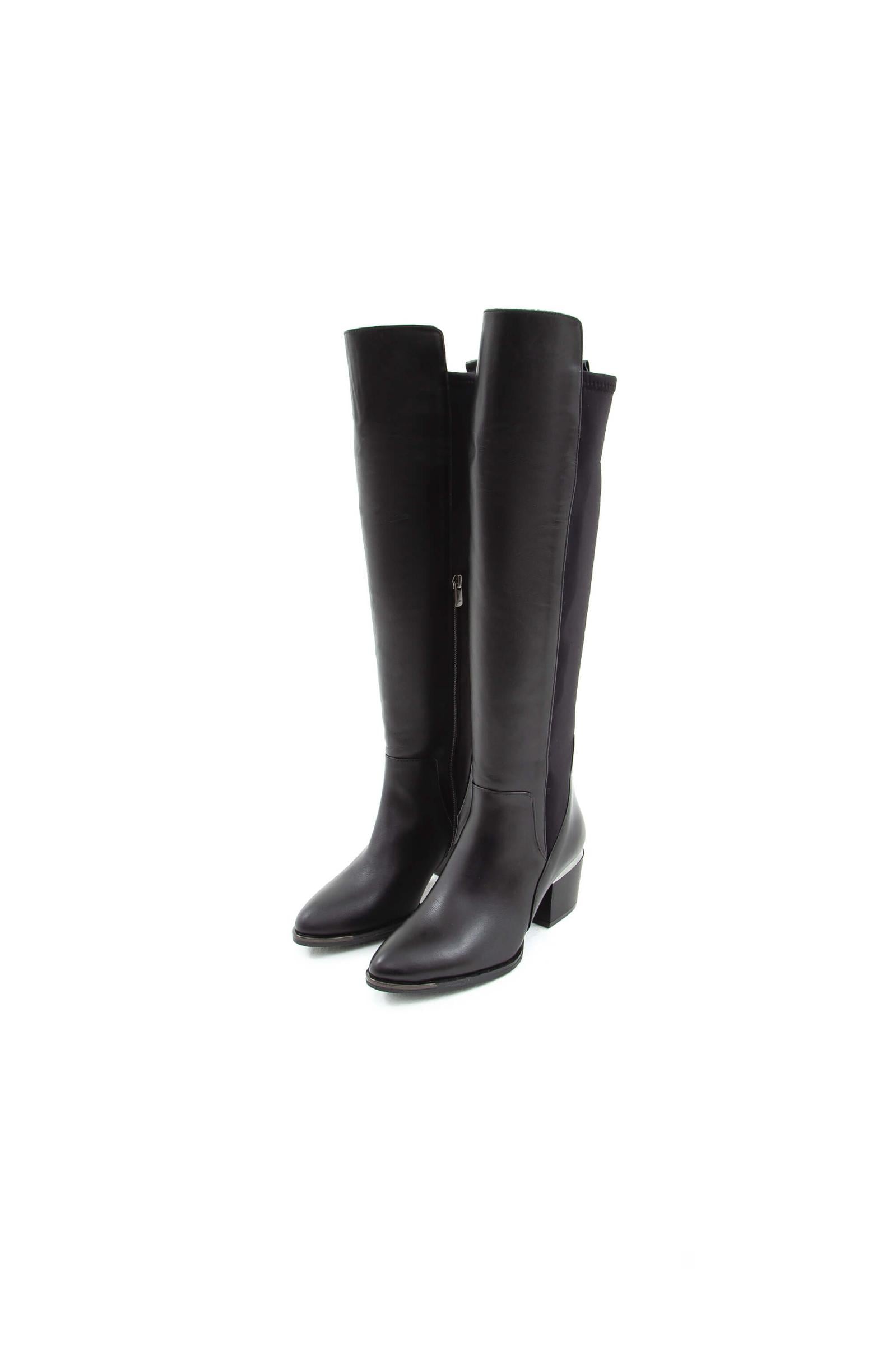  Tamer Tanca Kadın Hakiki Deri Siyah Klasik Çizme