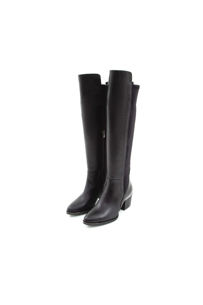  Tamer Tanca Kadın Hakiki Deri Siyah Klasik Çizme