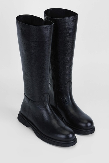  Tamer Tanca Kadın Hakiki Deri Siyah Casual Çizme