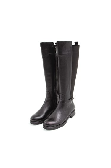  Tamer Tanca Kadın Hakiki Deri Siyah Floter Casual Çizme