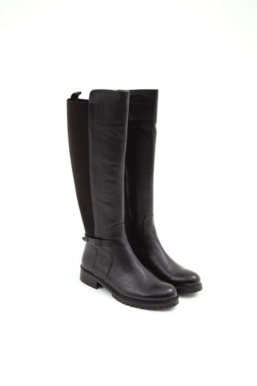  Tamer Tanca Kadın Hakiki Deri Siyah Floter Casual Çizme