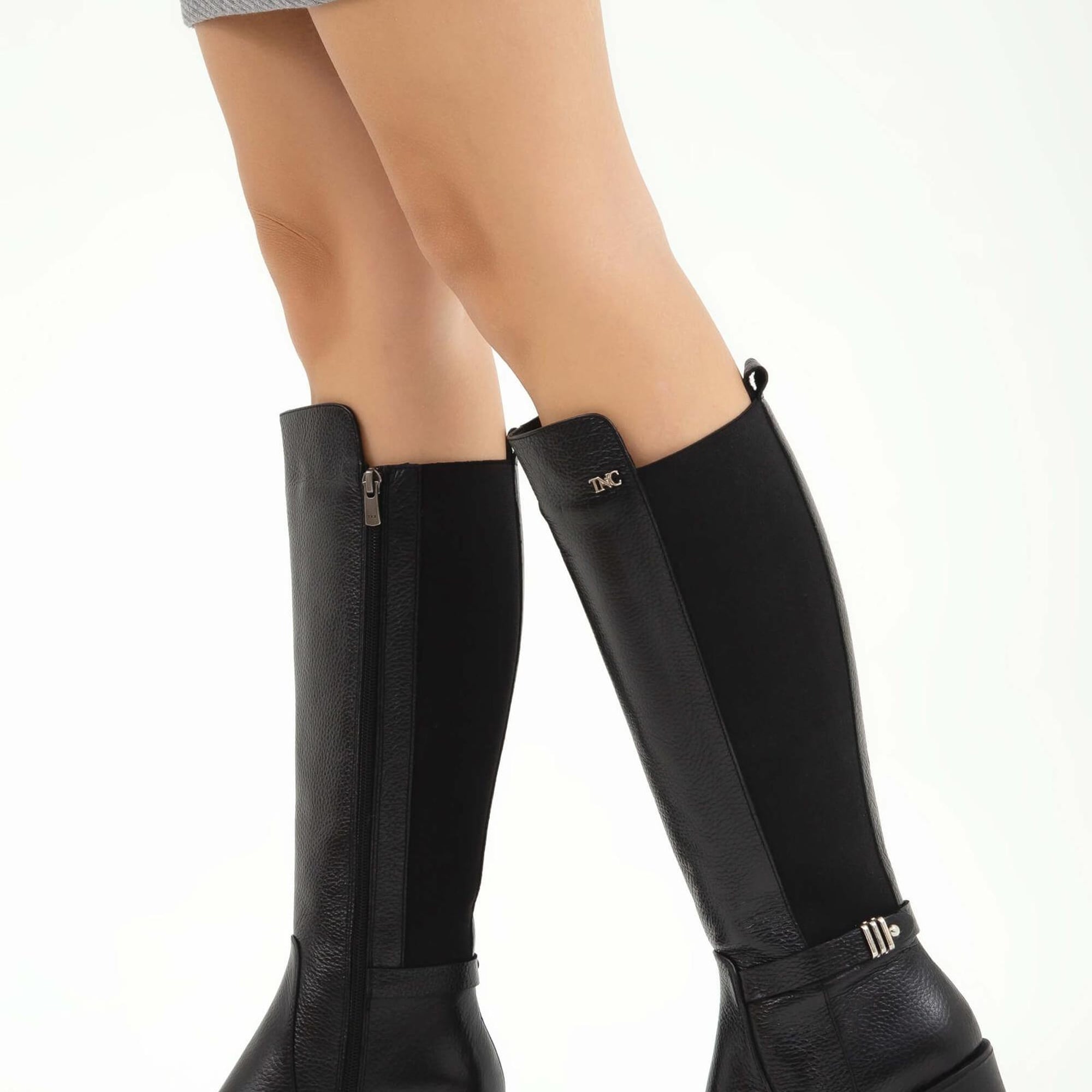 Tamer Tanca Kadın Hakiki Deri Siyah Çizme